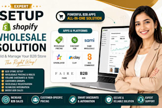 setup shopify wholesale pricing discount hub sami sparklayer clay bss faire b2b