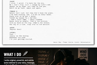 write creative lyrics for rap genre