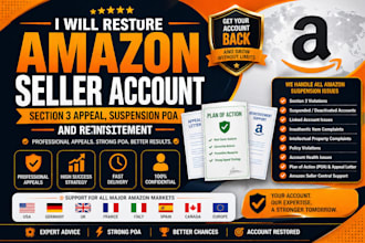 restore amazon seller account, section 3 appeal, suspension poa, reinstatement