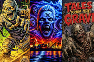 draw horror comic book covers and gothic illustrations