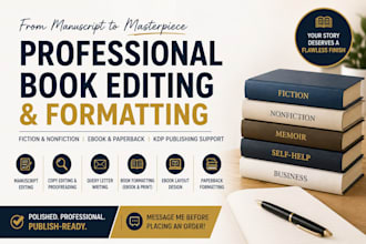 edit, proofread, format and polish your book manuscript