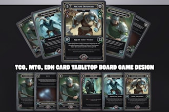 design custom tcg mtg card game board game art for playing card tabletop game