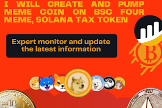 create and pump meme coin on bsc four meme, solana tax token