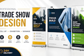 design professional roll up banner, retractable banner and trade show signage