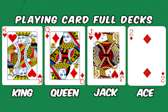 design custom playing cards, poker deck, board game, card back art 54 card deck