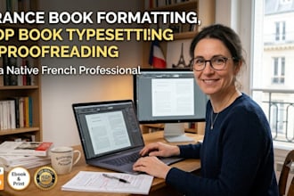 france book formatting book typesetting, kdp formatting, book proofreading