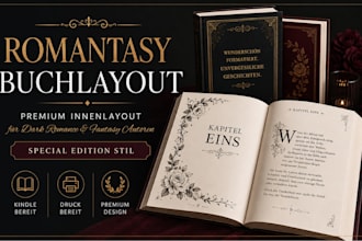 romantasy und dark romance buchlayout professionell formatieren