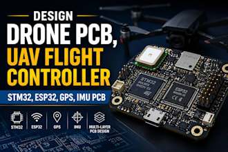 design drone pcb, uav flight controller, stm32, esp32, gps, imu pcb