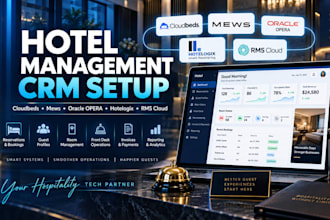 setup hotel management crm cloudbeds mews oracle opera pms hotelogix rms cloud