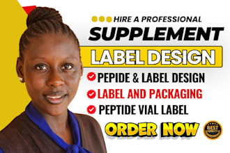 do supplement label design, peptide label design and product label design