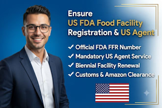 do fda food facility registration and US agent serviced