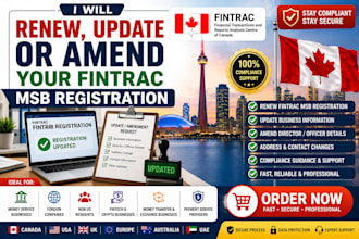 renew, update or amend your fintrac msb registration