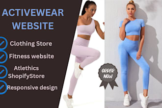 create activewear website, gym wear store, athletics wears fitness shopify store