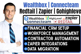 setup wealthbox redtail crm automation connecteam gohighlevel zapier integration