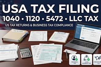 do USA tax filing, US tax returns, llc tax, business tax 1120 5472 1040 cpa