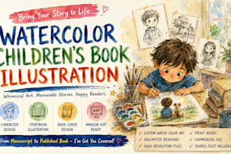 illustrate watercolor childrens book and picture book illustrations