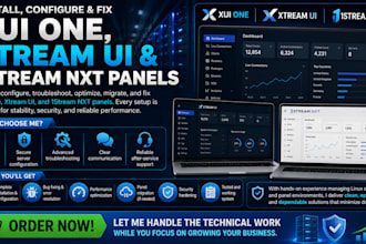 install, configure and fix xui one, xtream UI and 1stream nxt panels