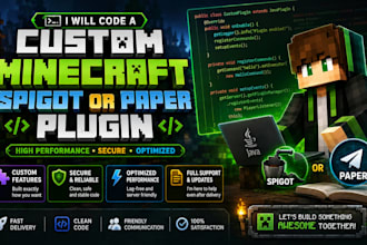 code a custom minecraft spigot or paper plugin in java