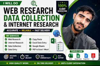 do web research, data collection and internet research