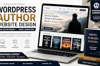 create wordpress author website book author website ebook landing page