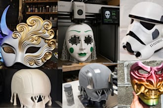 3d print and paint custom cosplay mask, helmet and wearable armor with shipping