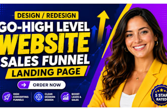 build gohighlevel landing page, funnel and automation setup
