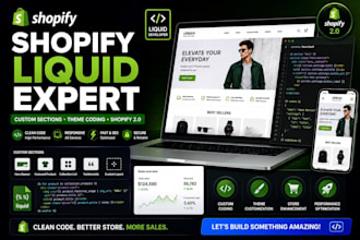 build custom shopify sections, pages and liquid code customization
