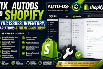 fix autods to shopify sync issues inventory variations and theme bugs error