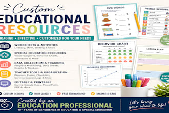 create custom educational and special education resources