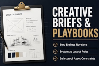 develop an art direction brief and creative design playbook
