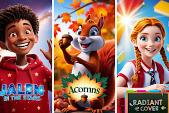 create children story book illustration, children book, story book illustration