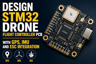 design stm32 drone flight controller pcb with gps, imu and esc integration