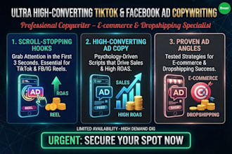 write high converting tiktok and facebook ad copy with viral
