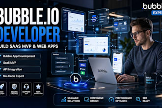 build bubble io app, bubble saas mvp, web app as expert bubble developer