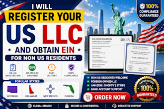 register your US llc and obtain ein for non US residents