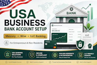 create business USA bank for llc owners, mercury wise payoneer USA bank creation