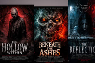 design a horror movie poster in dark cinematic style