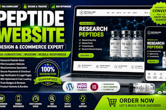 build supplement website, peptide ecommerce website, design peptide website