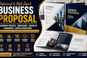design a business proposal, company profile, brochure, booklet, and handbook