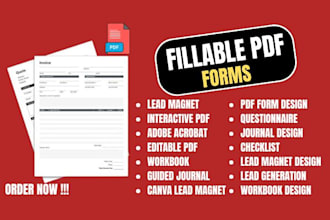 design fillable PDF checklist workbook booklet lead magnet fillable journal book