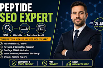 build an SEO and build a compliant website for your peptide research brand