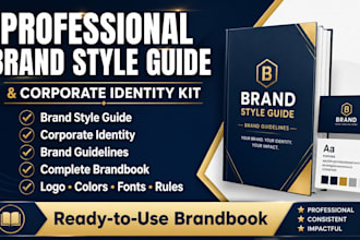 design a professional brand style guide, corporate identity kit and brandbook