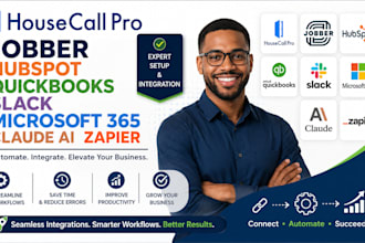 setup housecall pro jobber hubspot quickbooks slack claude ai zapier automation