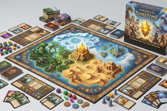 do professional board game design, tcg card game templates, game board, and rule
