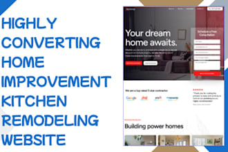 design highly converting home improvement kitchen remodeling website