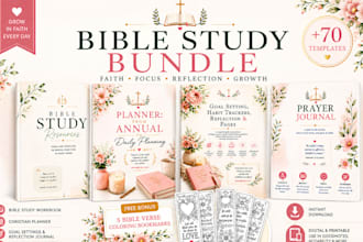 design a premium bible study planner for woman