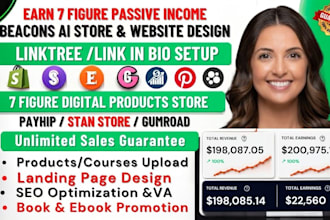 setup beacons ai digital store beacons ai website design linktree book promotion