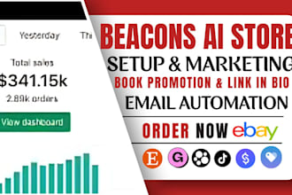 setup beacons ai digital store beacons ai website design linktree book promotion