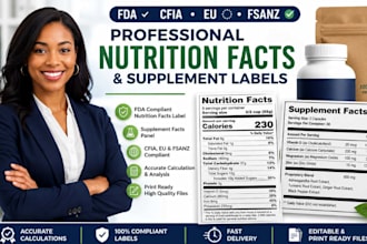 create fda nutrition facts label and supplement facts panel
