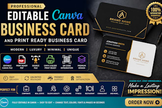 design editable canva business card and print ready business card